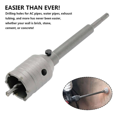 Front view of a 2-inch concrete hole saw with SDS-Plus shank and 202mm connecting rod