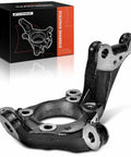 Front Passenger Side Steering Knuckle For Lexus Toyota RAV4 Scion TC, heavy duty steel, viewed with packaging.