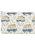 Slim Canvas Coin Purse And Card Holder For RV Lovers With Retro Van Pattern Zippered Wallet Minimalist EDC Travel Wallet