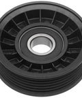 ACDelco Gold 38009 flanged idler pulley, black plastic body with metal bearing bore