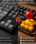 Turn Your Keyboard Into An Arcade Stick With A Four Key Linkage Mod For Fighting Games 3D Printed WASD To Joystick Keycap Kit Tool Free Install DIY Mini Controller For Retro Gaming Emulators And Arcade Style Play, red joystick on mechanical keyboard