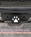 2 Inch Trailer Hitch Cover With Silicone Plug For 2 Inch Receivers Square Dustproof Tow Tube Cap Universal Hitch Cover For Most Vehicles And SUVs Cat Paw Style Durable Scratch Resistant Silicone installed on vehicle hitch displaying cat paw design.