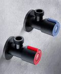 Angle Valve Toilet Copper Valve Kitchen Sink Tap Triangle Valve Hot And Cold Water Heater Fittings For Easy DIY Plumbing In Home Bath And Kitchen With Color Coded Blue Cold Red Hot Marks, 1/2 inch copper angle valve