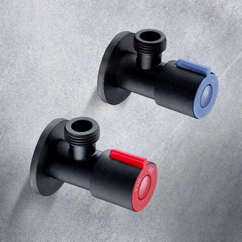 Angle Valve Toilet Copper Valve Kitchen Sink Tap Triangle Valve Hot And Cold Water Heater Fittings For Easy DIY Plumbing In Home Bath And Kitchen With Color Coded Blue Cold Red Hot Marks, 1/2 inch copper angle valve