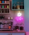Coffee Cup LED Neon Sign For Home, Cafe, Bar, Or Office, Dimmable 3D Light Up Night Light Wall Decor above coffee machine