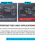 Wiring instructions for Ultra Slim Dimmable Light Switch Six Pack For LED CFL Halogen And Incandescent Bulbs Single Pole Or 3 Way ETL Listed