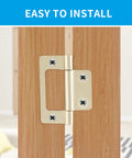 Top Shelf Non Mortise Door Hinges, 2 Inch Imitation Gold Finish, 12 Pack With Hardware for easy installation on wooden doors.