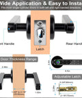 Fingerprint Door Lock Set With No Key Needed Keyless Entry And Black Keypad Code Lever Handle installation details.