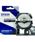 Printable Heat Shrink Tubing 3mm White With Black Printed Text For Printer Systems, 8 Ft Long, 1/8 Inch Wide, Fits AWG 16-22, Easy Cable Labeling, Durable Heat Shrink Tape For Wiring. Epson LABELWORKS PX cartridge shown
