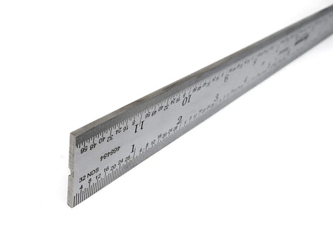 12 Inch 4R Replacement Blade For Combination Squares Pro Grade Stainless Steel Non Glare Satin Chrome Finish Clear Markings