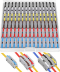 60 Pcs Colorful Lever Nut Wire Connectors Set For 28-12 AWG Compact Inline Splices Two Way Multi Wire Terminals displayed in a case