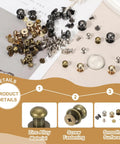 6mm Bronze Leather Rivets Set With Ball Head Stud Screws, 20 Pieces, Screw-Back Round Button Chicago Style Nipple Rivets For Leather DIY Craft Handbags Belts Repairs, zinc alloy