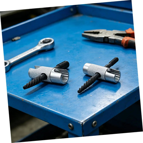 Premium Alloy Steel Grease Fitting Installation Tool Kit With Ergonomic Hand Press Zerk Push In Installer For Automotive Tractor Trailer Repair And Universal Hydraulic System Maintenance Mechanics, two silver adapters