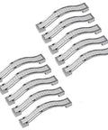 Crystal Rhinestone Cabinet Handles And Knob Pull Set in silver zinc alloy 10-pack, curved modern style, glass crystal accents visible.