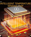 Close-up of intelligent temperature sensing chip in Under Desk Leg Warmer Space Heater With Blanket Portable Foldable Heat Pad Ultra Quiet 6 Heat