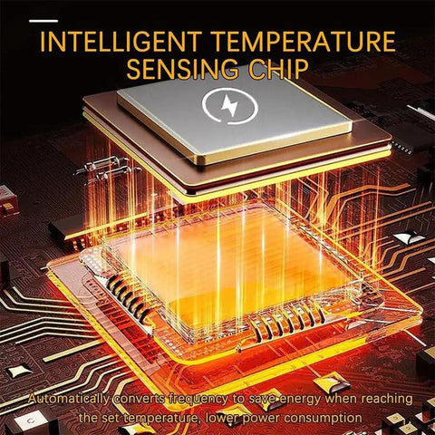 Close-up of intelligent temperature sensing chip in Under Desk Leg Warmer Space Heater With Blanket Portable Foldable Heat Pad Ultra Quiet 6 Heat