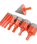 Durable Carbon Steel Marble Hole Saw Kit For Efficient Ceramic Glass Tile Drilling And Home Renovation Projects Featuring Heat Dissipation And Cool Sponge Design, 35mm set