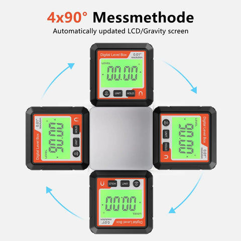 Badass Magnetic Digital Angle Gauge With Crisp Backlit Screen For Tough JobSites No Sweat Precision Inclinometer displays LCD.
