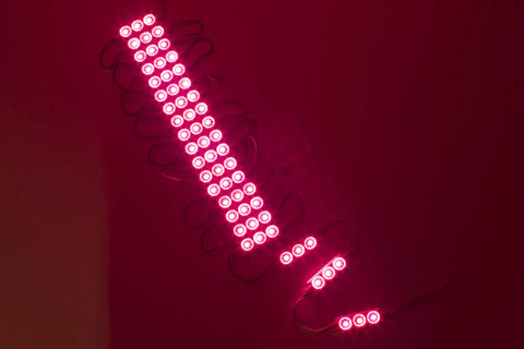 Magenta Hot Pink 40ft LED Light Module For Storefronts With 5630 LEDs Waterproof UL Listed 12V AC Power 80 Modules glowing