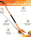 60 Inch Demolition Pry Bar Round Handle Wrecking Bar For Ceiling And Wall Demo Heavy Duty Nail Puller Tool with foam grip
