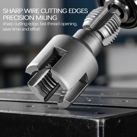 Close-up of Two Pack DIY Pipe Threading Tool Kit For One Half Inch And Three Quarter Inch Pipes With Internal And External Threading Dies PVC