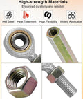 Two Pack Adjustable Steering Shaft Tie Rod Ball Joint Kit for Off Road Go Karts, ATVs, mini bikes, high strength steel