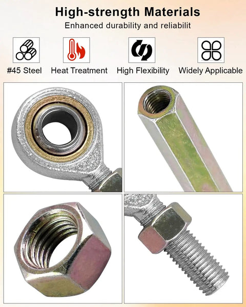 Two Pack Adjustable Steering Shaft Tie Rod Ball Joint Kit for Off Road Go Karts, ATVs, mini bikes, high strength steel