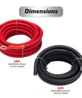 Heavy Duty 5 Gauge Battery Cables 10 Foot Red Black Power Cord Kit, showcasing red and black cables with ring terminals.