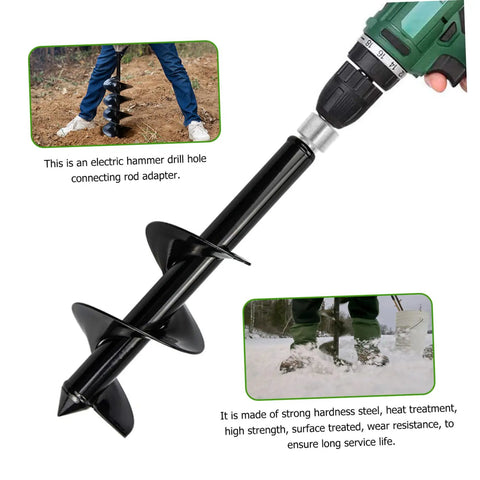 Drill Bit Adapter For Rotary Hammer Universal Earth Auger Converter Chuck For Garden Planting Heavy Duty DIY Steel