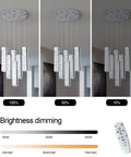 Dimmable Modern LED Crystal Pendant Lights Fixture for Kitchen Island Dining Room with brightness levels and remote control.