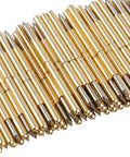 100 Pcs Spring Test Probe Pin Set P75-B1 Brass Tips For PCB Testing, Conical 1.4mm Head, 1.02mm Needle, side view