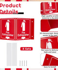 8 Pack 3D Fire Extinguisher Signs With Down Arrow For Easy Emergency Guidance, Double Sided Acrylic V Sign, mounting hardware included