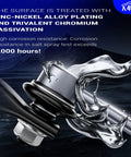 K80258 Zinc Nickel Alloy Front Stabilizer Sway Bar End Link with corrosion-resistant coating and chrome finish