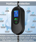 Slick Grab And Go Ev Charger With 3600W Fast Charge features multilayer protection and digital display for safety monitoring.