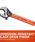 Beefy 12 Inch Adjustable Wrench With Cushion Grip Black Oxide Finish Hex Jaw For Secure Grip Carded Packaging Durable DIY Heavy Duty Tool AT212CVS