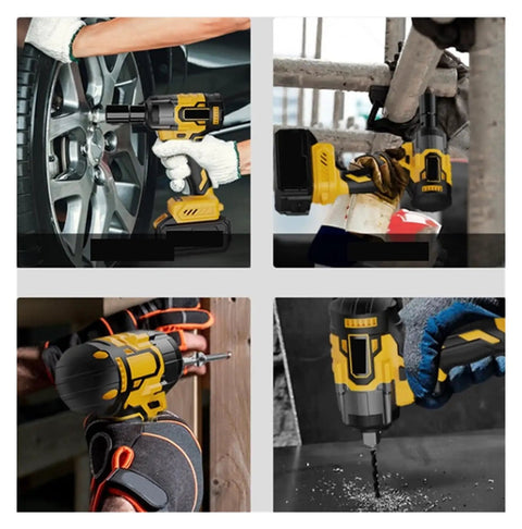 Heavy Duty Brushless Electric Impact Wrench Cordless High Torque Power Tool For Car Repair Scaffolding And Woodworking Lightweight Ergonomic Grip Battery Operated Hand Tool For Home Garage Auto Projects