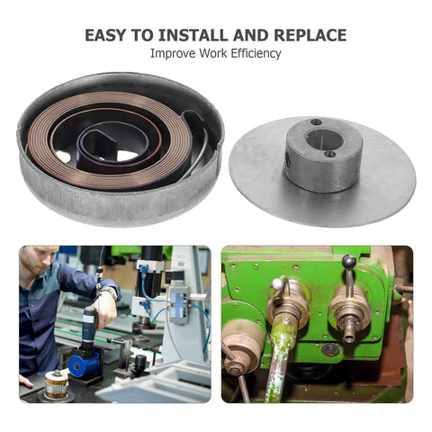 Stylish Steel Coil Spring For Drill Press Spindle Repair With Bouncy Elasticity And Easy Install Fit For Milling Machine Metalworking Tool Replacement Part, shown with metal components and installation context.