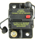 Heavy Hitter 80 Amp Surface Mount Circuit Breaker with waterproof build and slide reset switch for low voltage DC installations.