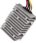 Automatic Buck Boost Converter Steps 8V Up To 40V Input Directly Into A Rock Solid 13.8V Fixed Output With 25 Amp Capacity Multi Protection For Golf Carts And Led Installations, aluminum heat sink.