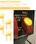 Rock Solid Replacement Safety Power Switch Key That Stops Sneaky Sudden Starts Cold And Keeps Your Table Saw Reset A Total Breeze For Every Weekend Warrior shown with yellow keys and drill switch
