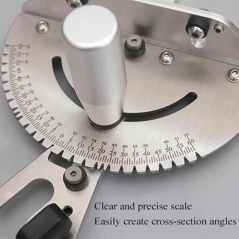 Precision Table Saw Miter Gauge With Repeat Cut Flip Stop Reliable Metal Fence for accurate angle measurements and cuts.