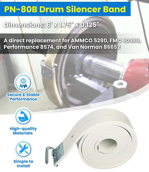 Brake Drum Silencer Band For Brake Lathe 6 Ft X 1.75 In X 0.125 In Heavy Duty Rubber Vibration Belt on brake lathe