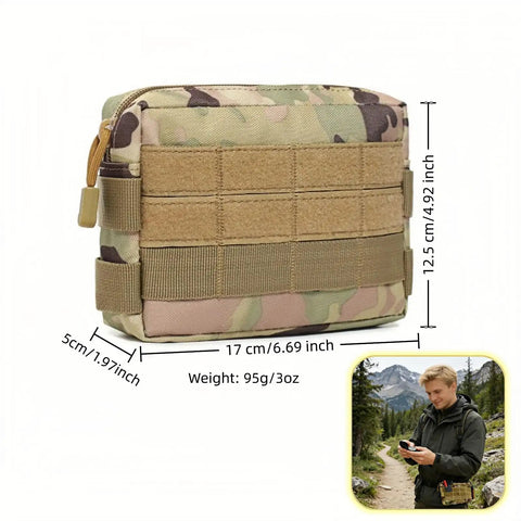 Versatile Tactical Pouch Waist Bag For Everyday Carry, Water Resistant 600D Nylon EDC Organizer With MOLLE Webbing, camo design