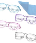Women Anti Fog Safety Glasses Featuring Crystal Clear Protective Vision And Scratch Resistant Shields Built For Outdoor Cycling And Daily Tasks Delivers Zero Haze Clarity And Smooth Featherlight Comfort That Stays Secure On Your Face, four colors and cleaning cloth.