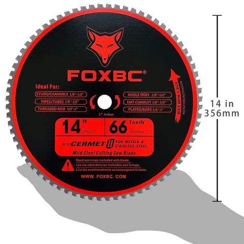 Beefy 14 Inch Metal Chop Saw Blade With 66 Tooth TCG Carbide For Fast Smooth Cuts 0.095 Kerf And 1 Inch Arbor 1800 RPM