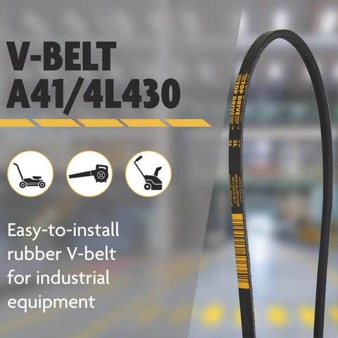 Beefy Heavy Duty Wrapped V Belt One Half Inch By 43 Inch Outside Circumference For A41/4L430 And A/4L Systems rubber belt