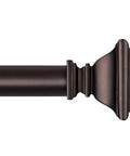 Close-up of Bronze Curtain Rods For Windows 48 To 84 Inches Heavy Duty Adjustable Length 1 Inch Diameter with classic square finial