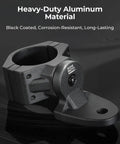 One Piece UTV Flag And Whip Light Mounting Bracket, black coated aluminum, corrosion-resistant, for 1.75-2 inch roll bar