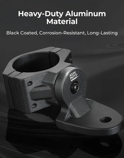 One Piece UTV Flag And Whip Light Mounting Bracket, black coated aluminum, corrosion-resistant, for 1.75-2 inch roll bar