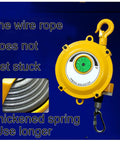 Retractable Spring Balancer Tool Holder 1.5m Long With Hook And Wire Rope, Adjustable balancer retractor for hanging tools, yellow steel housing
